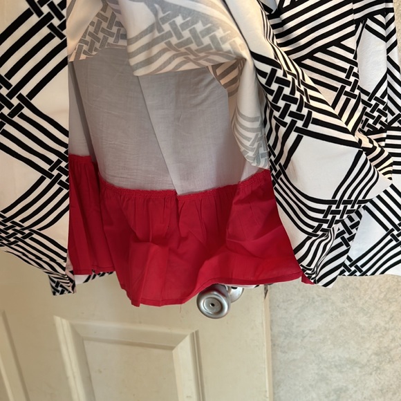 Black and white patterned strapless dress size 16 - Picture 4 of 6